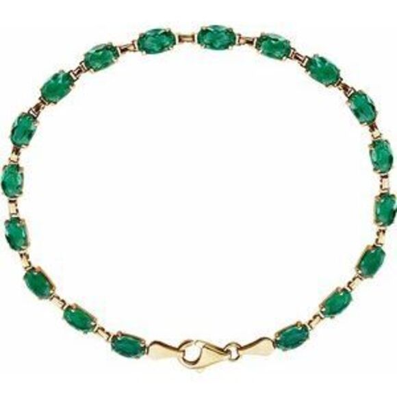 14K Yellow Lab-Grown Emerald 7.25